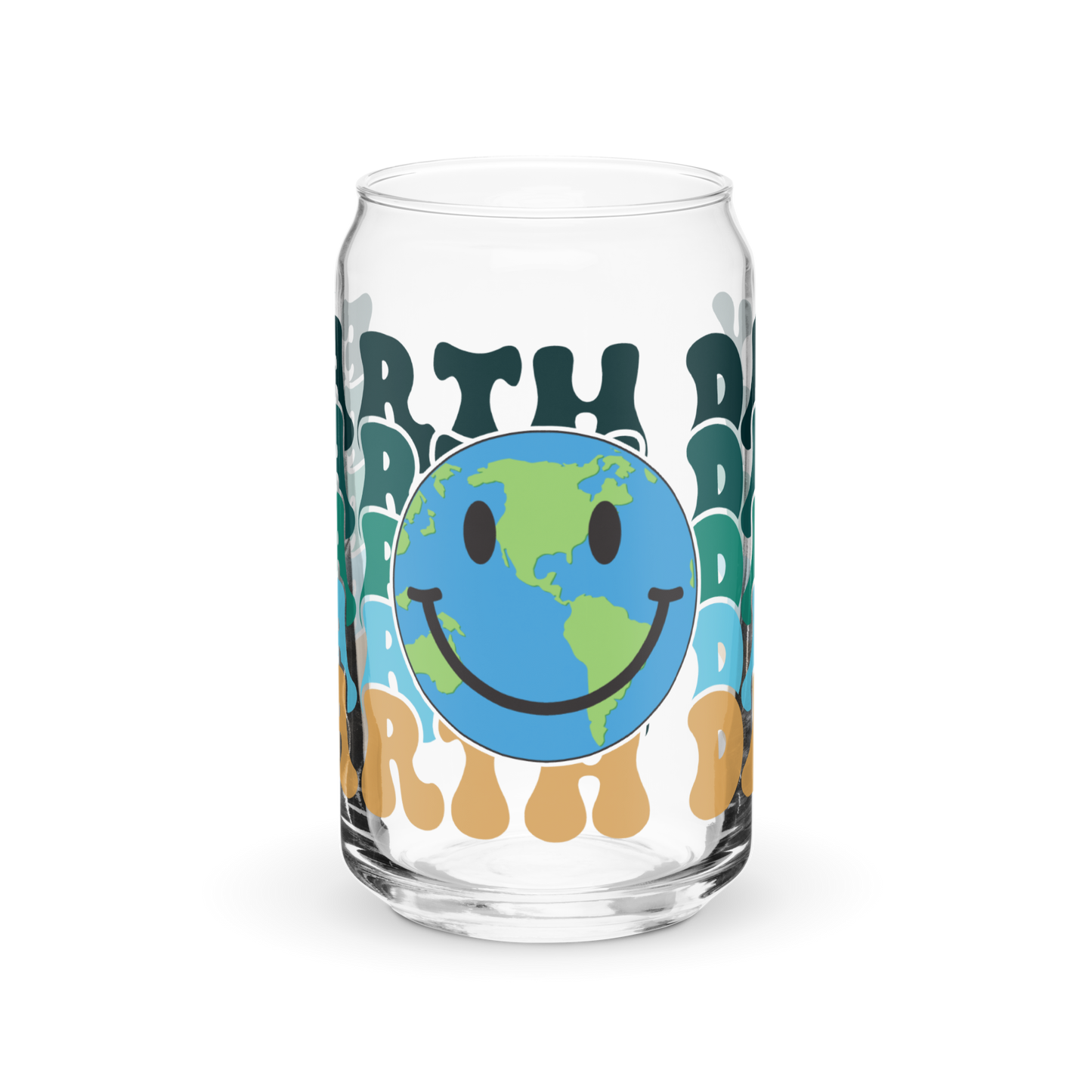 Smiling Earth Day Can-Shaped Glass