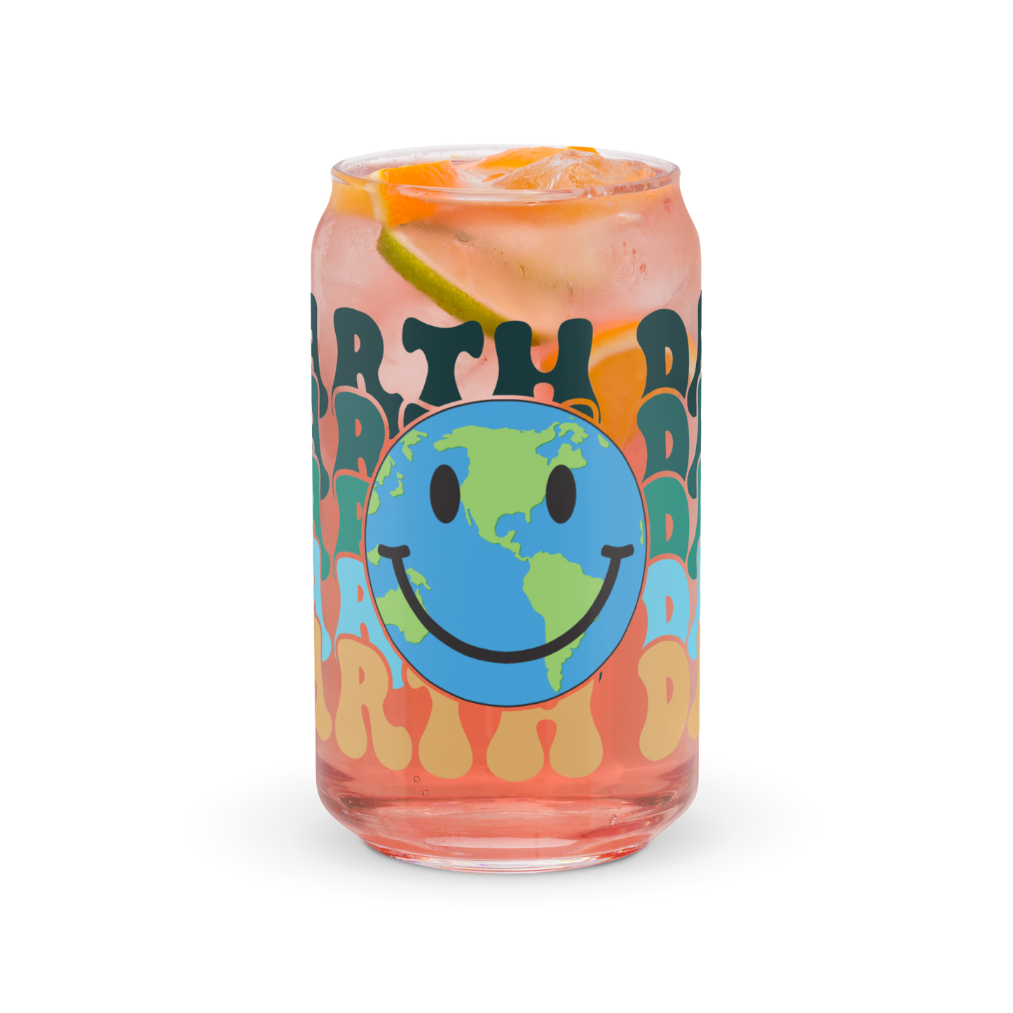 Smiling Earth Day Can-Shaped Glass