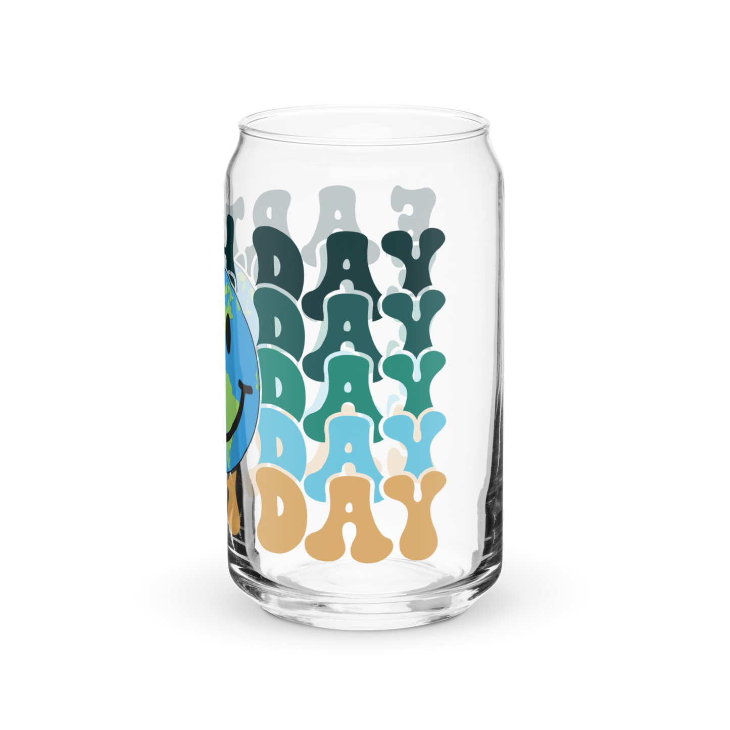 Smiling Earth Day Can-Shaped Glass