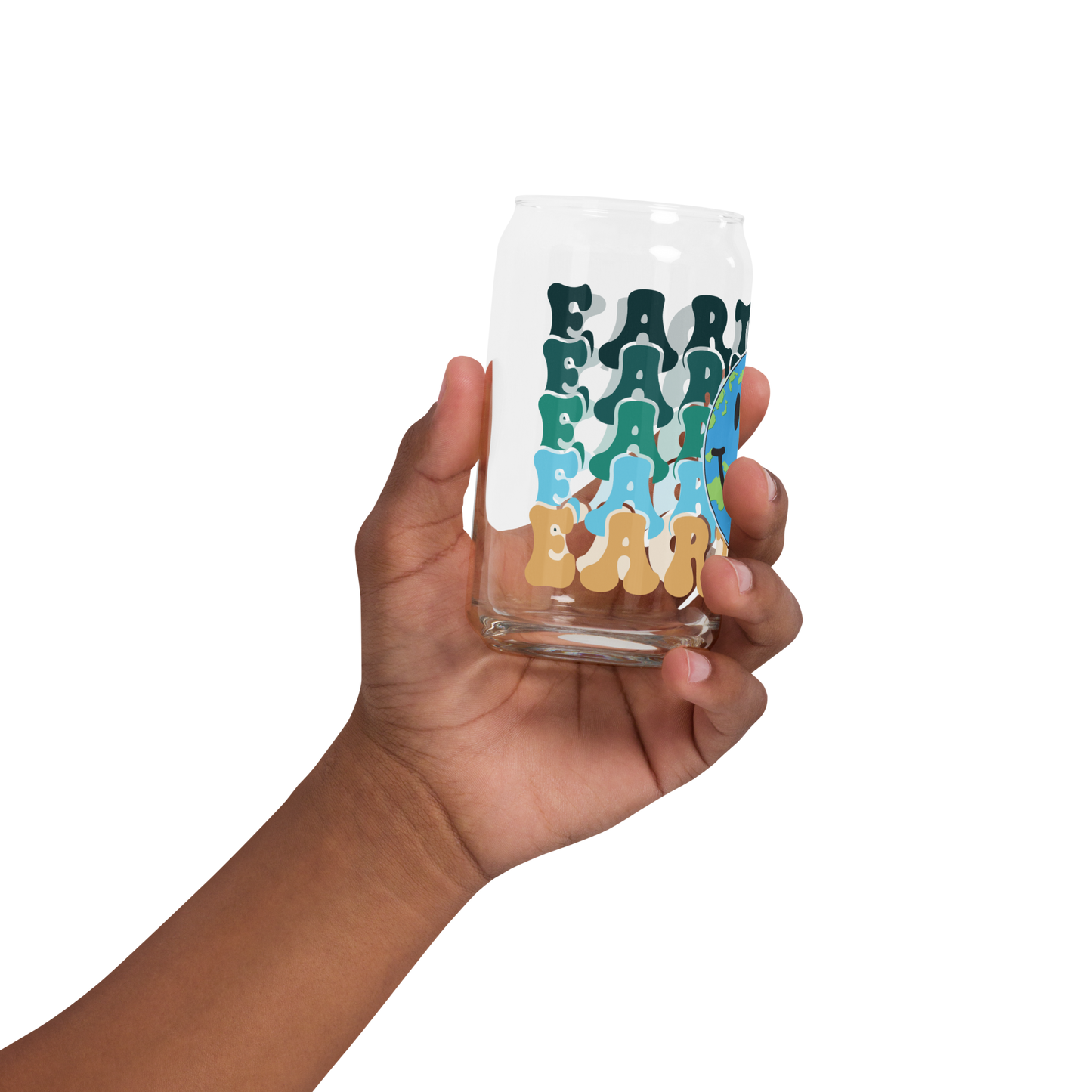 Smiling Earth Day Can-Shaped Glass