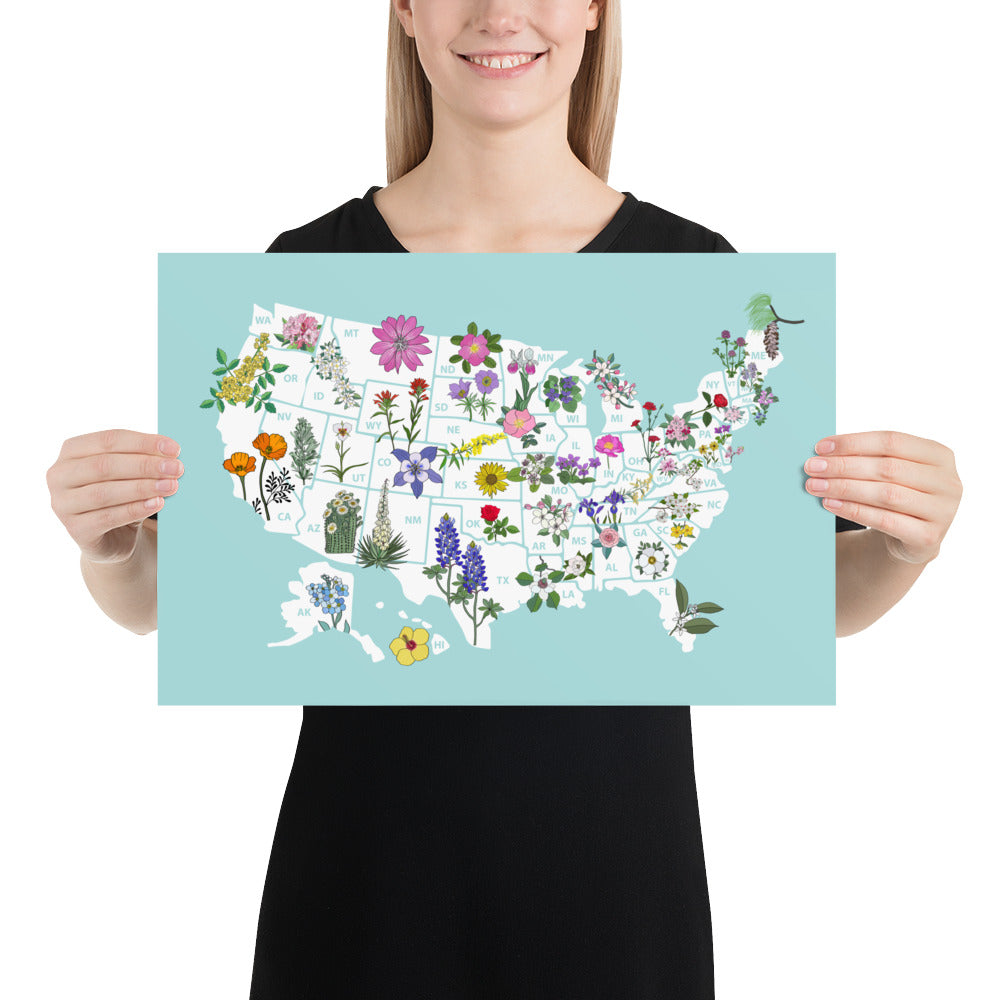 Floral Map of the USA - Discover America’s Beauty Through State Flowers