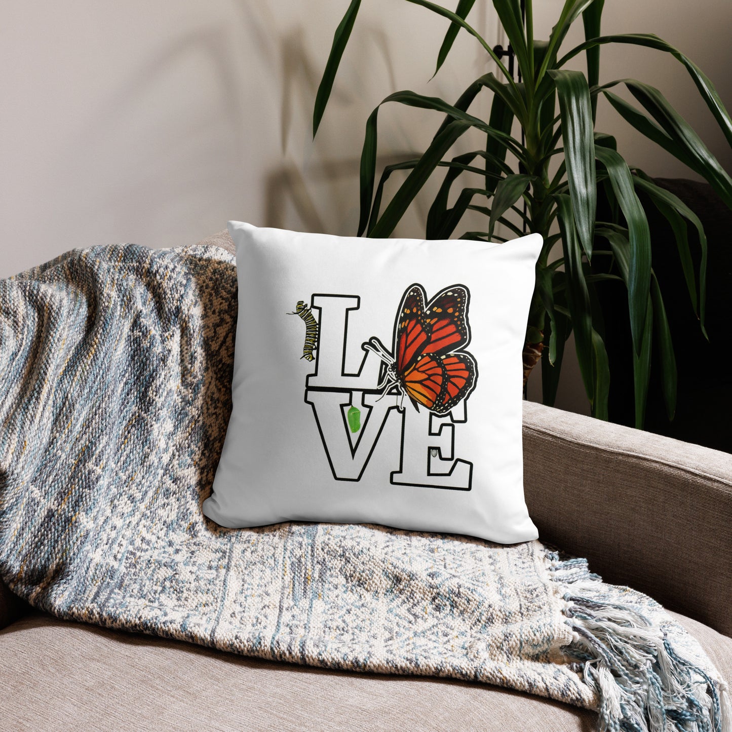 Monarch Butterfly Love Pillow