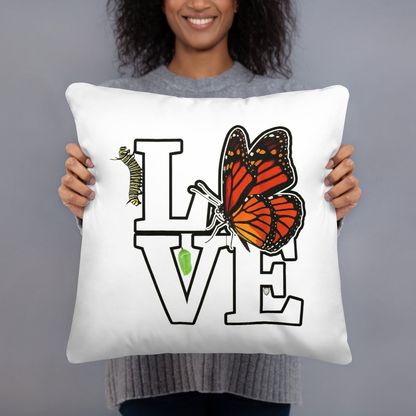 Monarch Butterfly Love Pillow