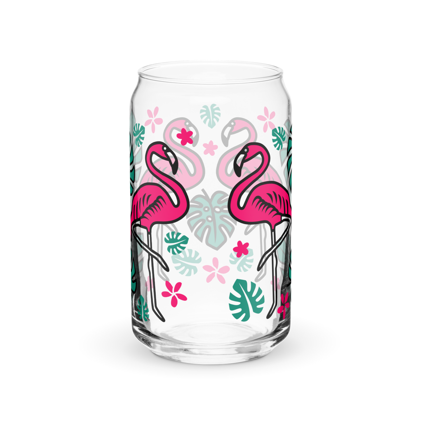 Summer Flamingo Can-shaped Glass