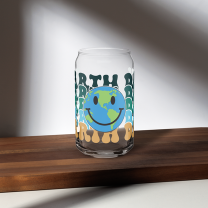 Smiling Earth Day Can-Shaped Glass