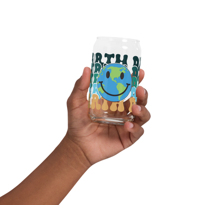 Smiling Earth Day Can-Shaped Glass