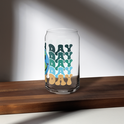 Smiling Earth Day Can-Shaped Glass