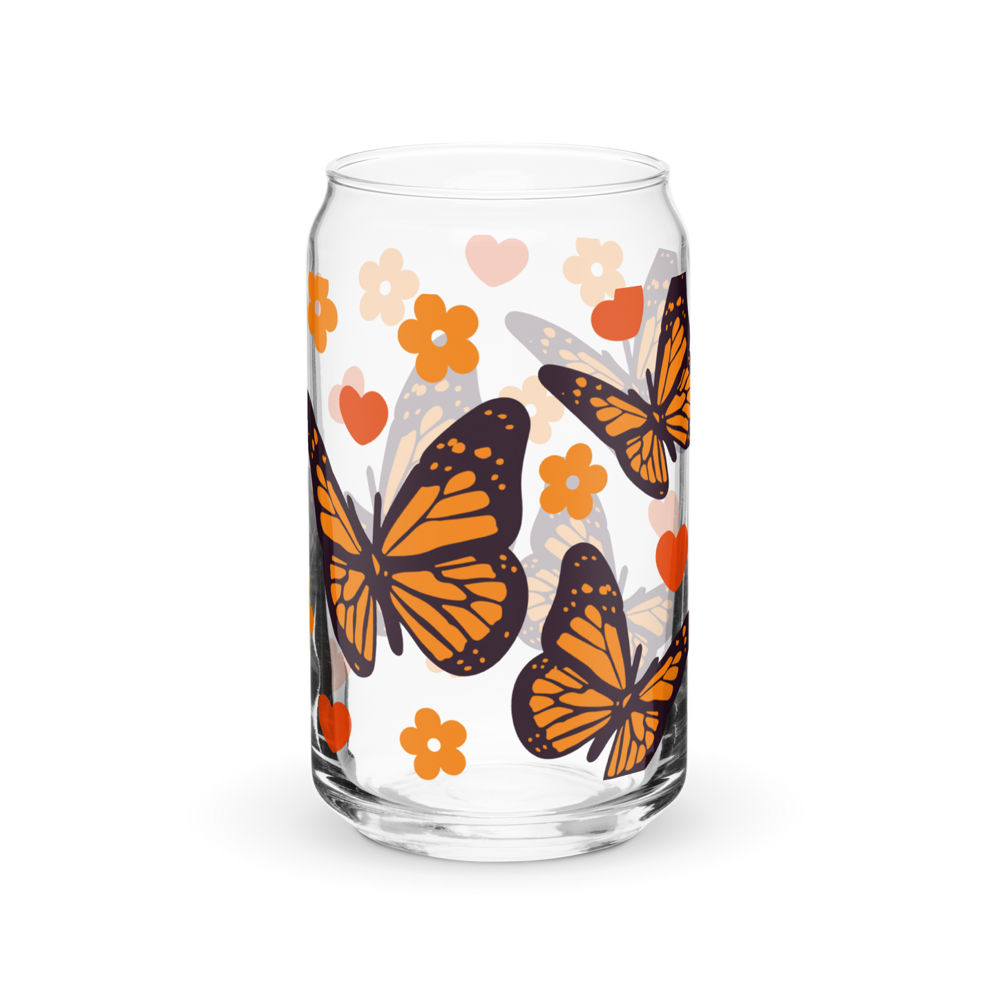 Monarch Butterfly Can-shaped glass