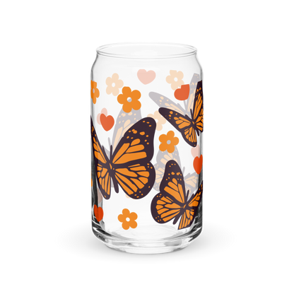 Monarch Butterfly Can-shaped glass