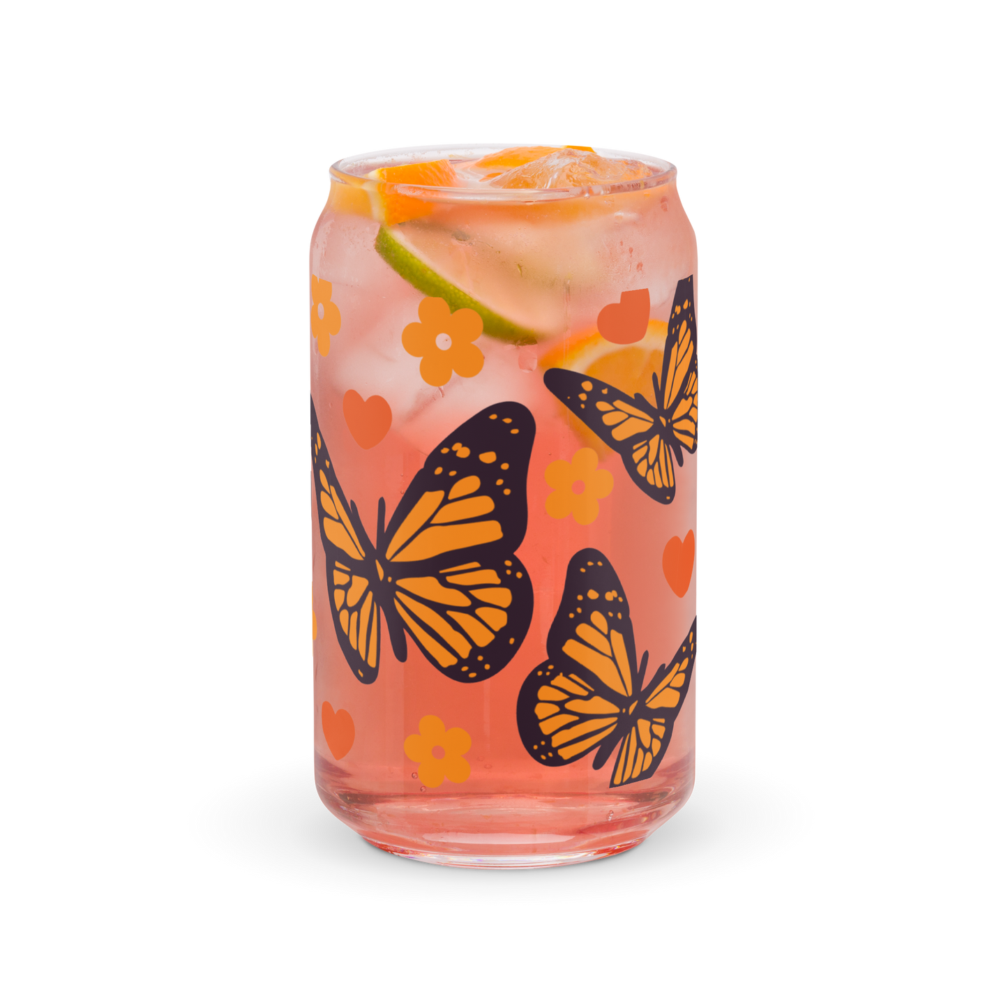 Monarch Butterfly Can-shaped glass