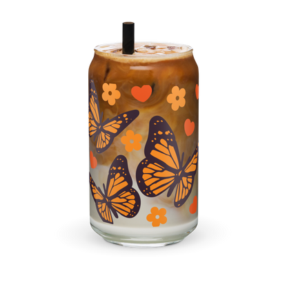 Monarch Butterfly Can-shaped glass