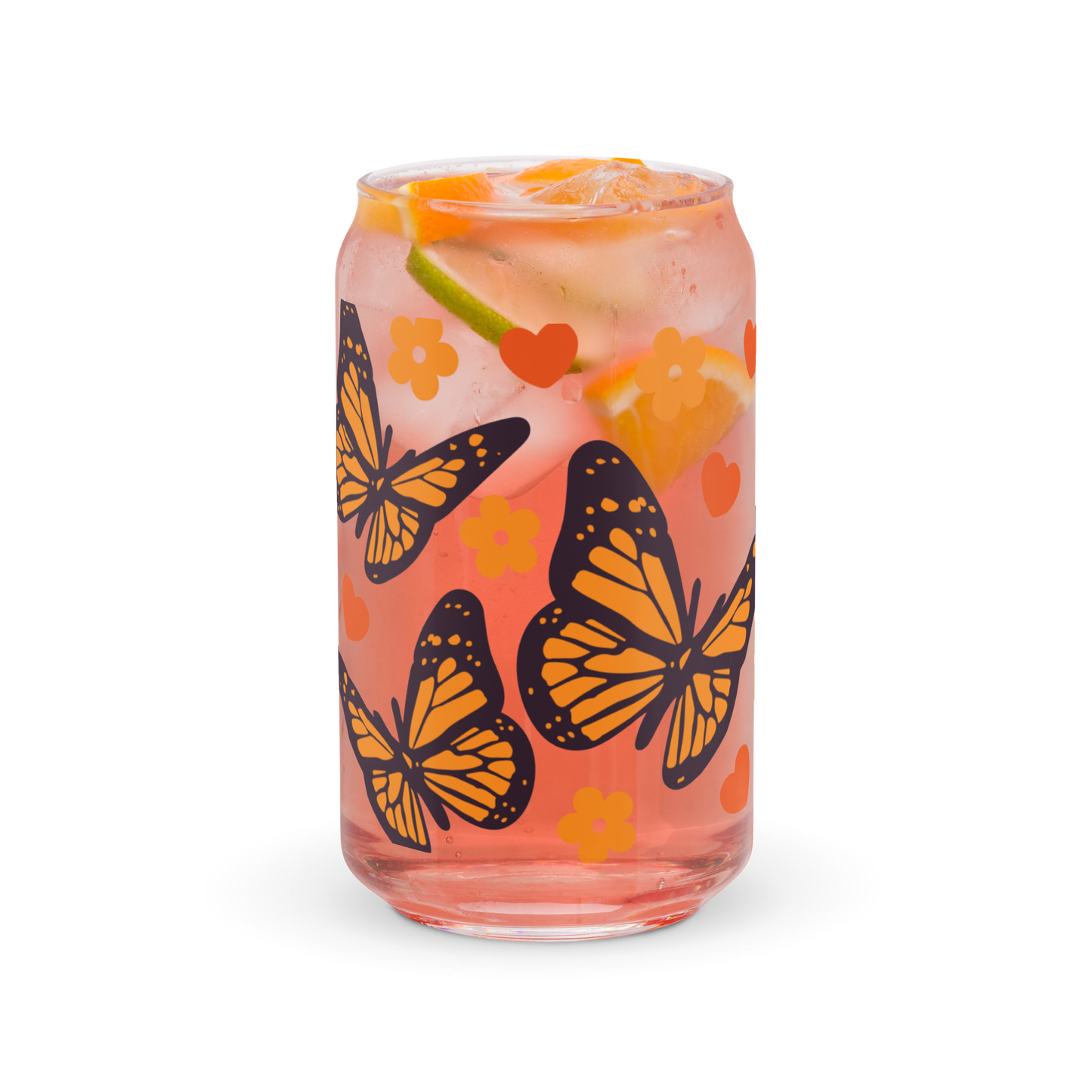 Monarch Butterfly Can-shaped glass