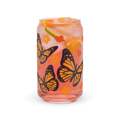 Monarch Butterfly Can-shaped glass