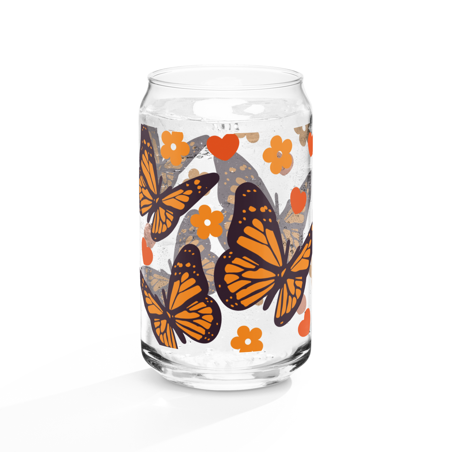 Monarch Butterfly Can-shaped glass