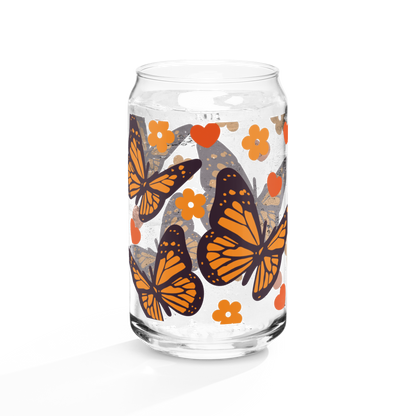 Monarch Butterfly Can-shaped glass