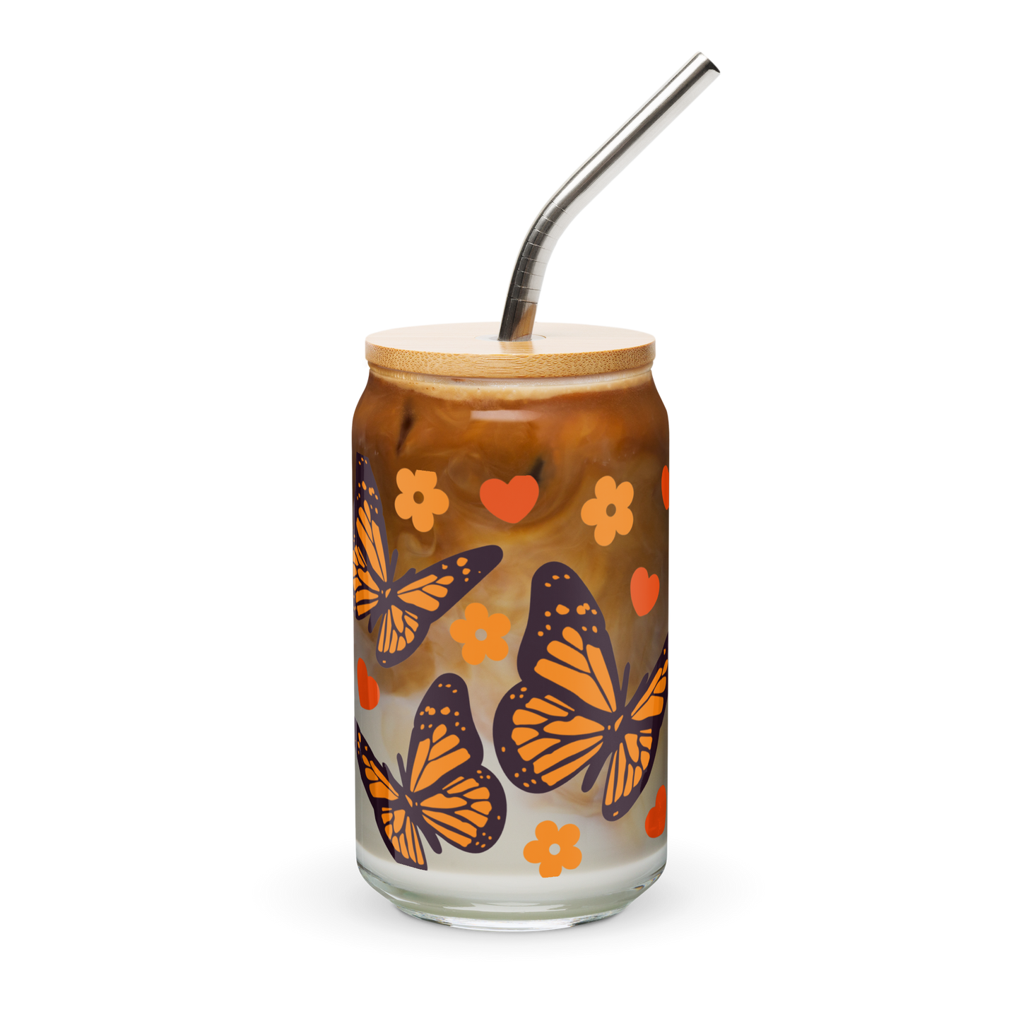 Monarch Butterfly Can-shaped glass