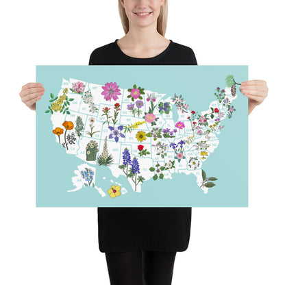 Floral Map of the USA - Discover America’s Beauty Through State Flowers