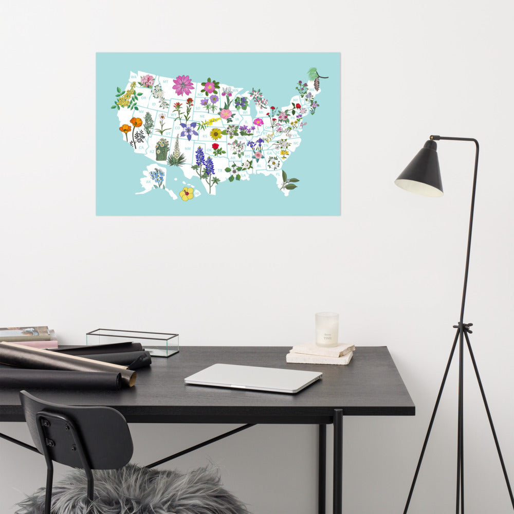 Floral Map of the USA - Discover America’s Beauty Through State Flowers