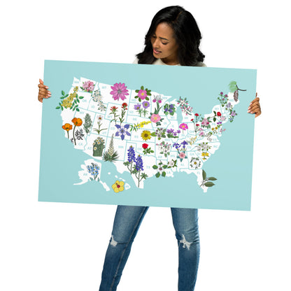 Floral Map of the USA - Discover America’s Beauty Through State Flowers