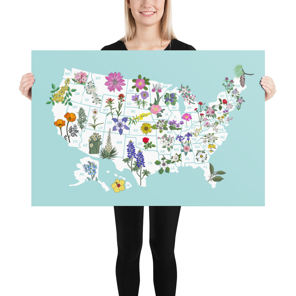 Floral Map of the USA - Discover America’s Beauty Through State Flowers