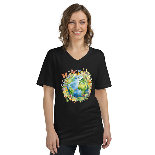 Earth Butterflies V-Neck T-Shirt