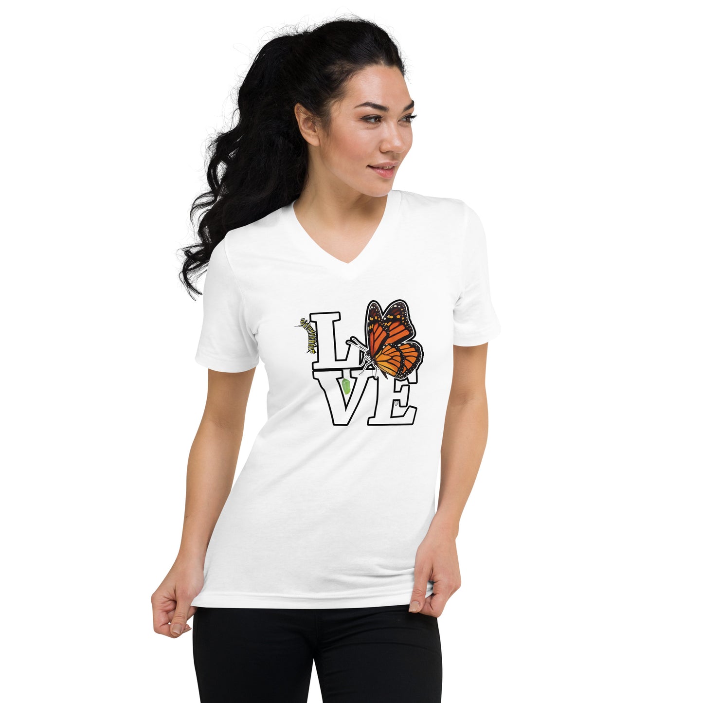 Love Monarch Butterfly  V-Neck T-Shirt