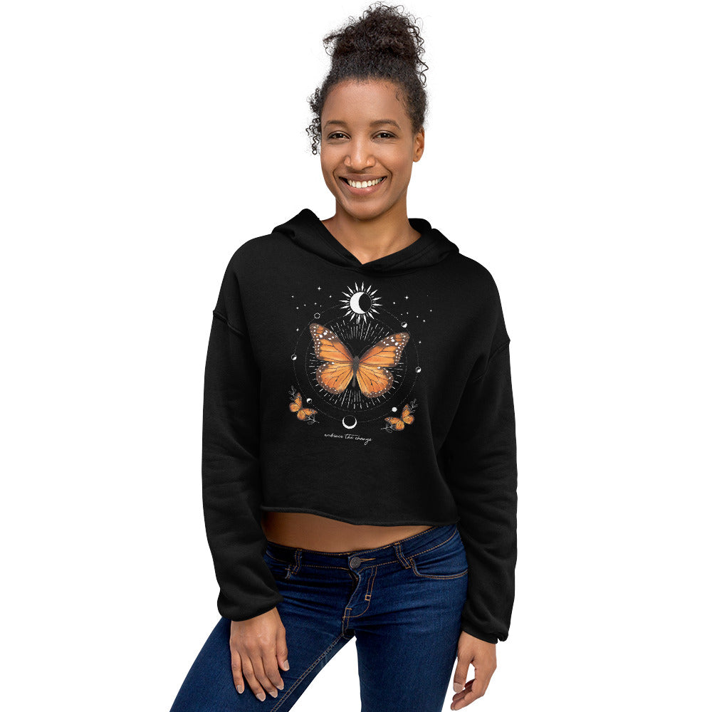 Embrace the Change Monarch Butter Crop Hoodies